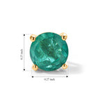 D'Joy - Colombina Colour Emeraldine Quartz Solitaire Stud Earring with Push Back in Yellow Gold Plated Sterling Silver 3.53 Ct._8709360_3