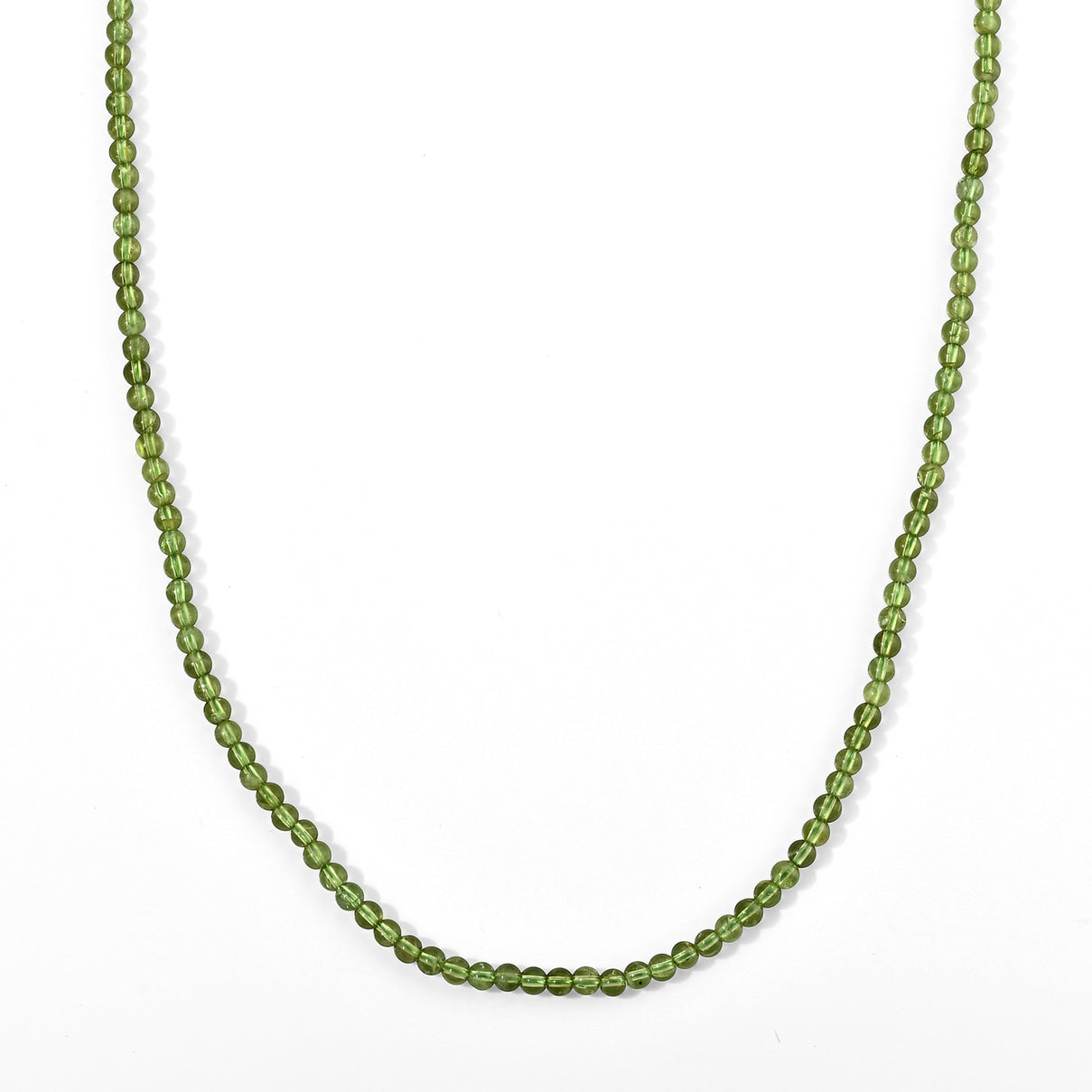 D'Joy - Peridot Beads Necklace (Size - 20-2 Ext) in Rhodium Overlay Sterling Silver 85.00 Ct. 8709419 0