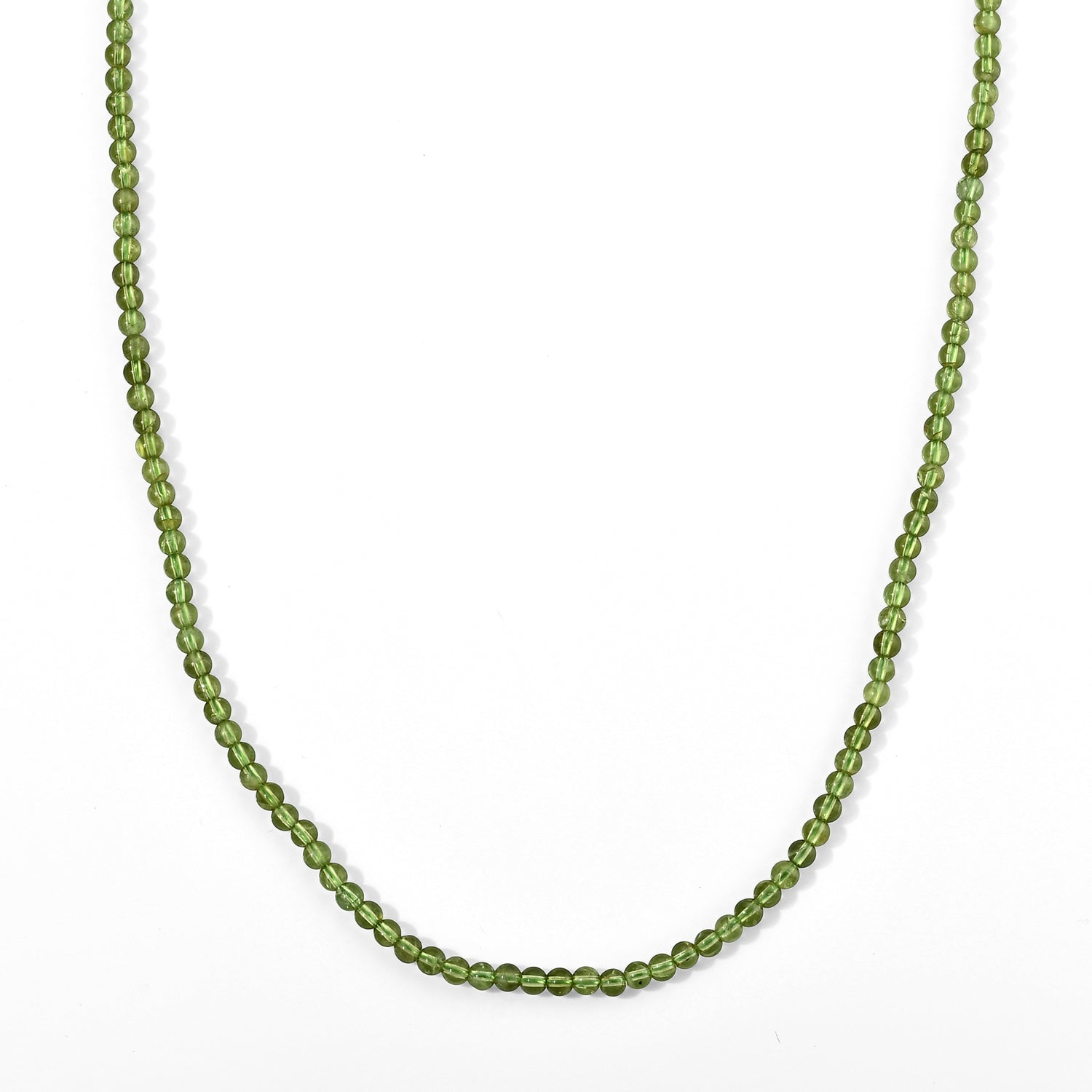 D'Joy - Peridot Beads Necklace (Size - 20-2 Ext) in Rhodium Overlay Sterling Silver 85.00 Ct. 8709419 0