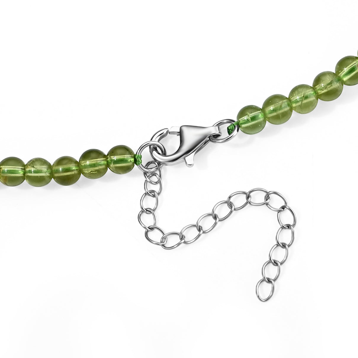 D'Joy - Peridot Beads Necklace (Size - 20-2 Ext) in Rhodium Overlay Sterling Silver 85.00 Ct. 8709419 4