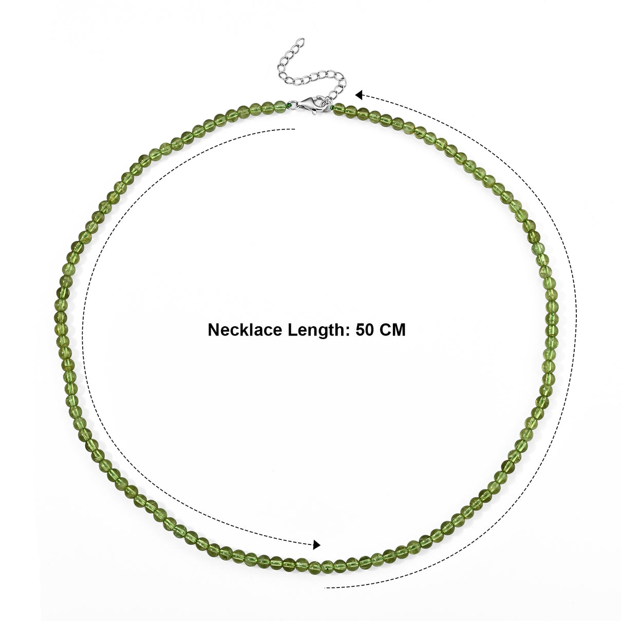 D'Joy - Peridot Beads Necklace (Size - 20-2 Ext) in Rhodium Overlay Sterling Silver 85.00 Ct. 8709419 5