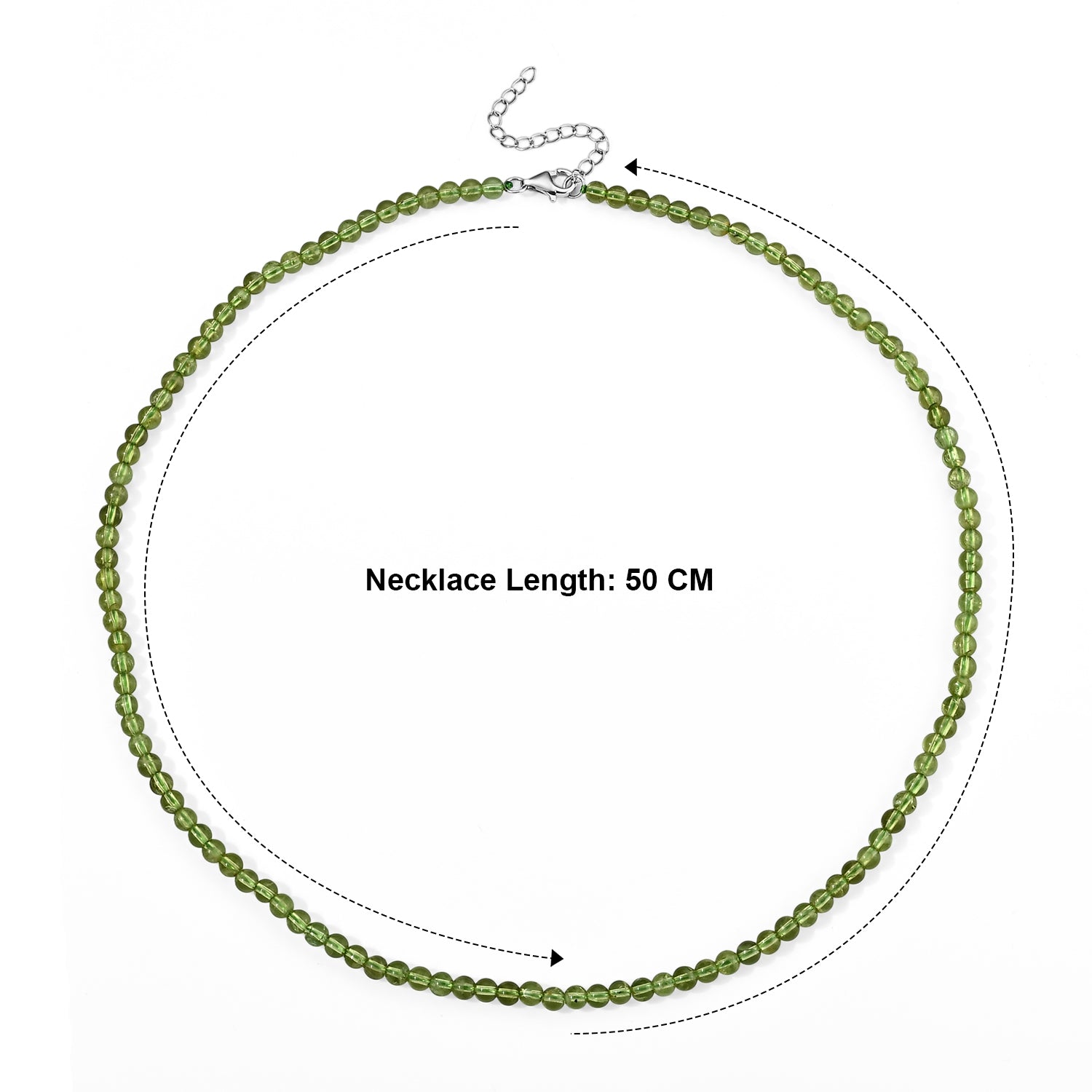 D'Joy - Peridot Beads Necklace (Size - 20-2 Ext) in Rhodium Overlay Sterling Silver 85.00 Ct. 8709419 5