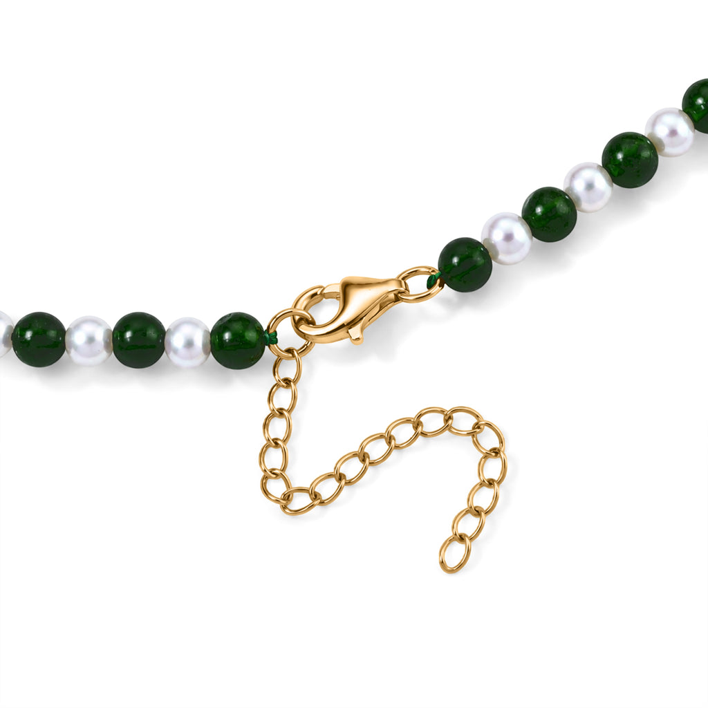 D'Joy Natural Chrome Diopside, Chinese Akoya Pearl Beads Necklace Sterling Silver  90.000  Ct._8709420_4