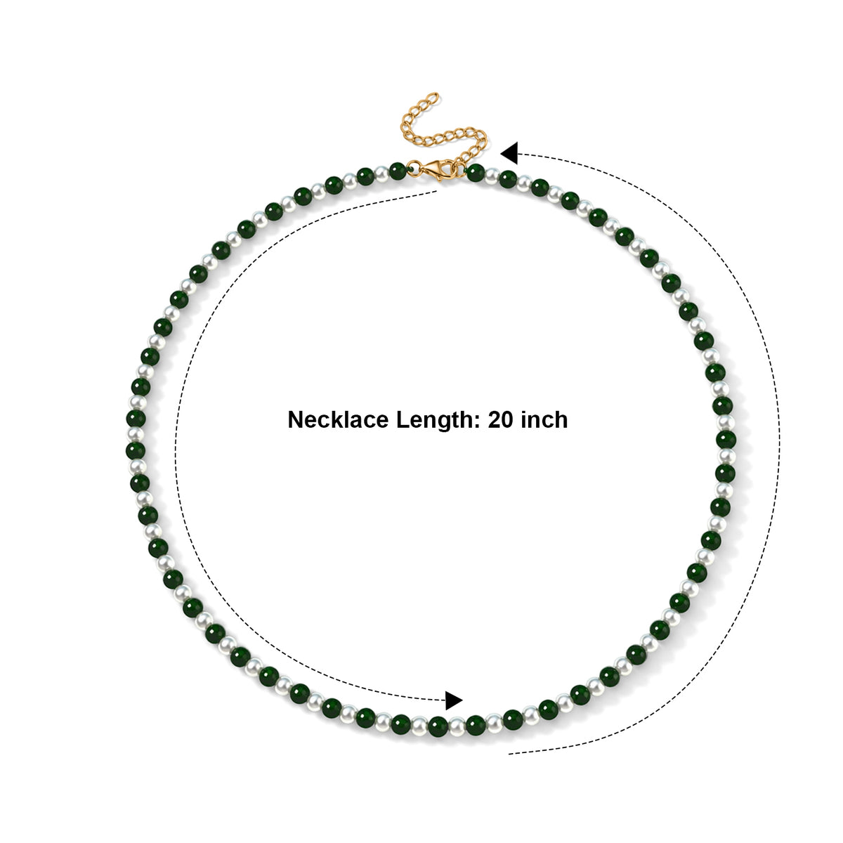 D'Joy - Natural Chrome Diopside &amp; Chinese Akoya Pearl Adjustable Beads Necklace (Size - 20-2 Ext) in Yellow Gold Plated Sterling Silver 90.00 Ct. 8709420 5