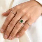 Luxuriant Natural Chrome Diopside, Lab Grown Diamond Ring in Rhodium OverlaySterling Silver  1.822  Ct._8709905_2