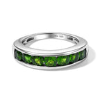 D'Joy Natural Chrome Diopside 7 Stone Look Ring in Platinum OverlaySterling Silver  1.449  Ct._8709936