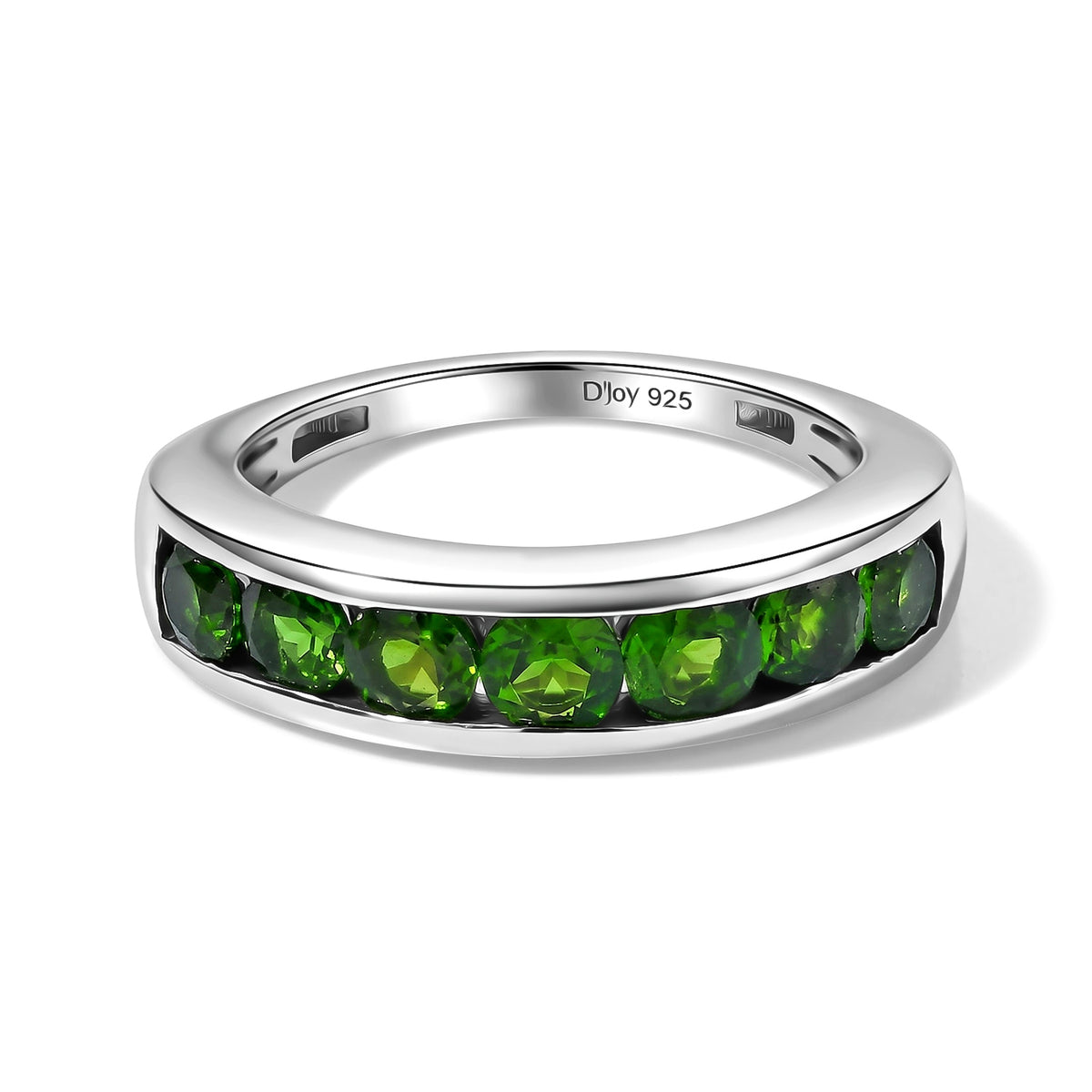 D'Joy - Natural Chrome Diopside 7 Stone Band Ring in Platinum Overlay Sterling Silver 1.45 Ct. 8709936 0