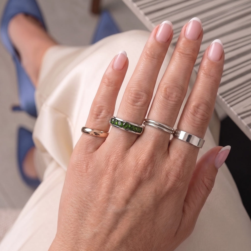 D'Joy Natural Chrome Diopside 7 Stone Look Ring in Platinum OverlaySterling Silver  1.449  Ct._8709936_2