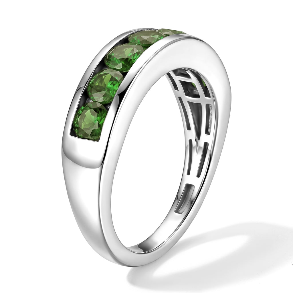 D'Joy Natural Chrome Diopside 7 Stone Look Ring in Platinum OverlaySterling Silver  1.449  Ct._8709936_3
