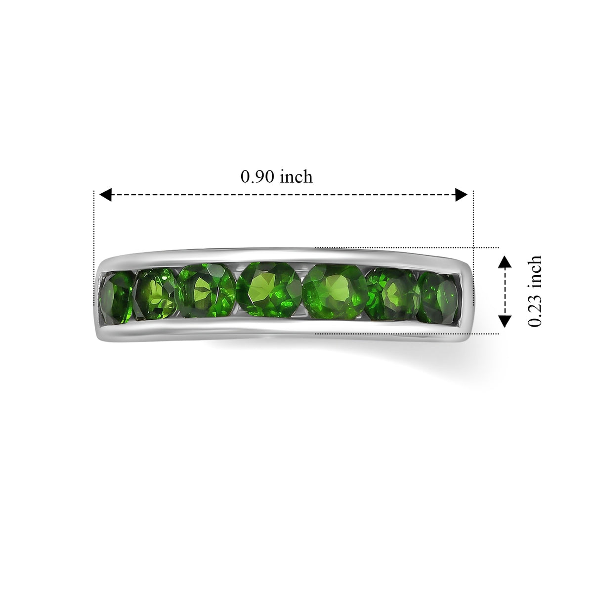 D'Joy - Natural Chrome Diopside 7 Stone Band Ring in Platinum Overlay Sterling Silver 1.45 Ct. 8709936 6