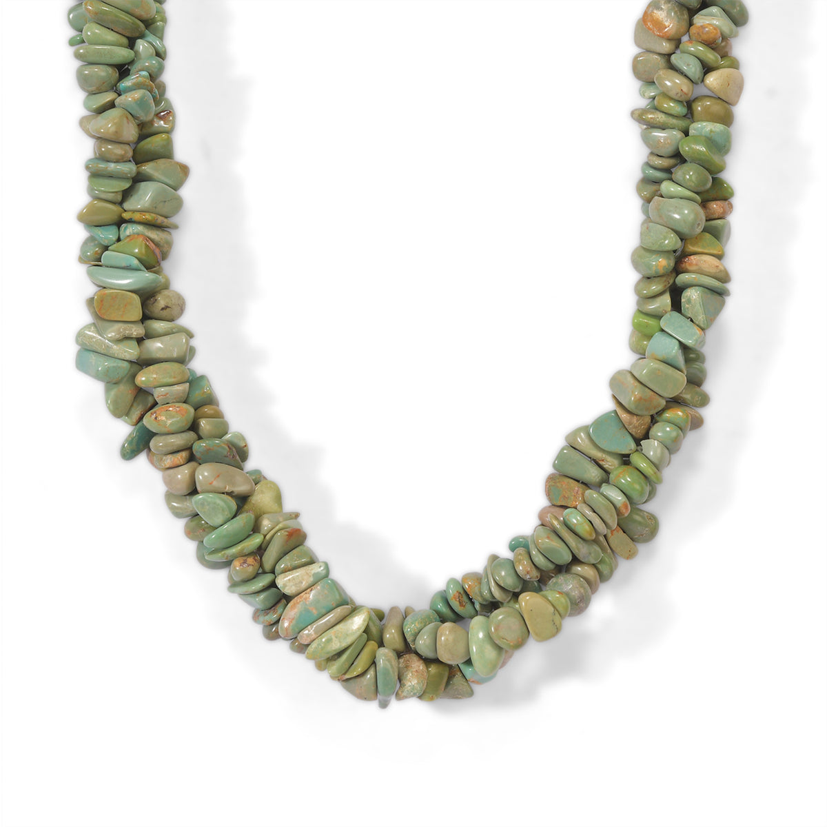 D'Joy - Natural Green Turquoise Necklace (Size - 20) in Rhodium Overlay Sterling Silver 260.00 Ct. 8709946 0