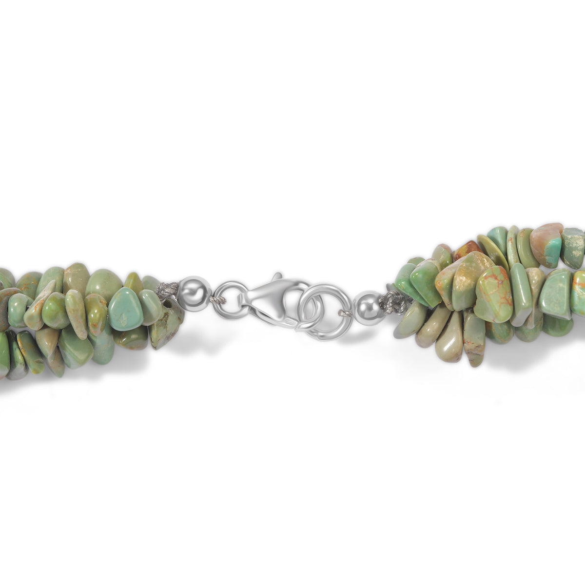 D'Joy - Natural Green Turquoise Necklace (Size - 20) in Rhodium Overlay Sterling Silver 260.00 Ct. 8709946 4