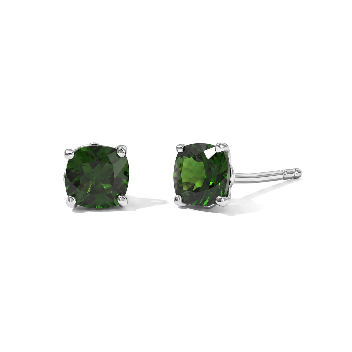 D'Joy - Natural Chrome Diopside Solitaire Stud Push Post Earring in Platinum Overlay Sterling Silver 1.32 Ct. V32603980 0