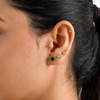 Natural Chrome Diopside Solitaire Stud Push Post Earring in Platinum OverlaySterling Silver  1.320  Ct._8709977_2
