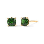 Natural Chrome Diopside Solitaire Stud Push Post Earring Sterling Silver  1.320  Ct._8709978