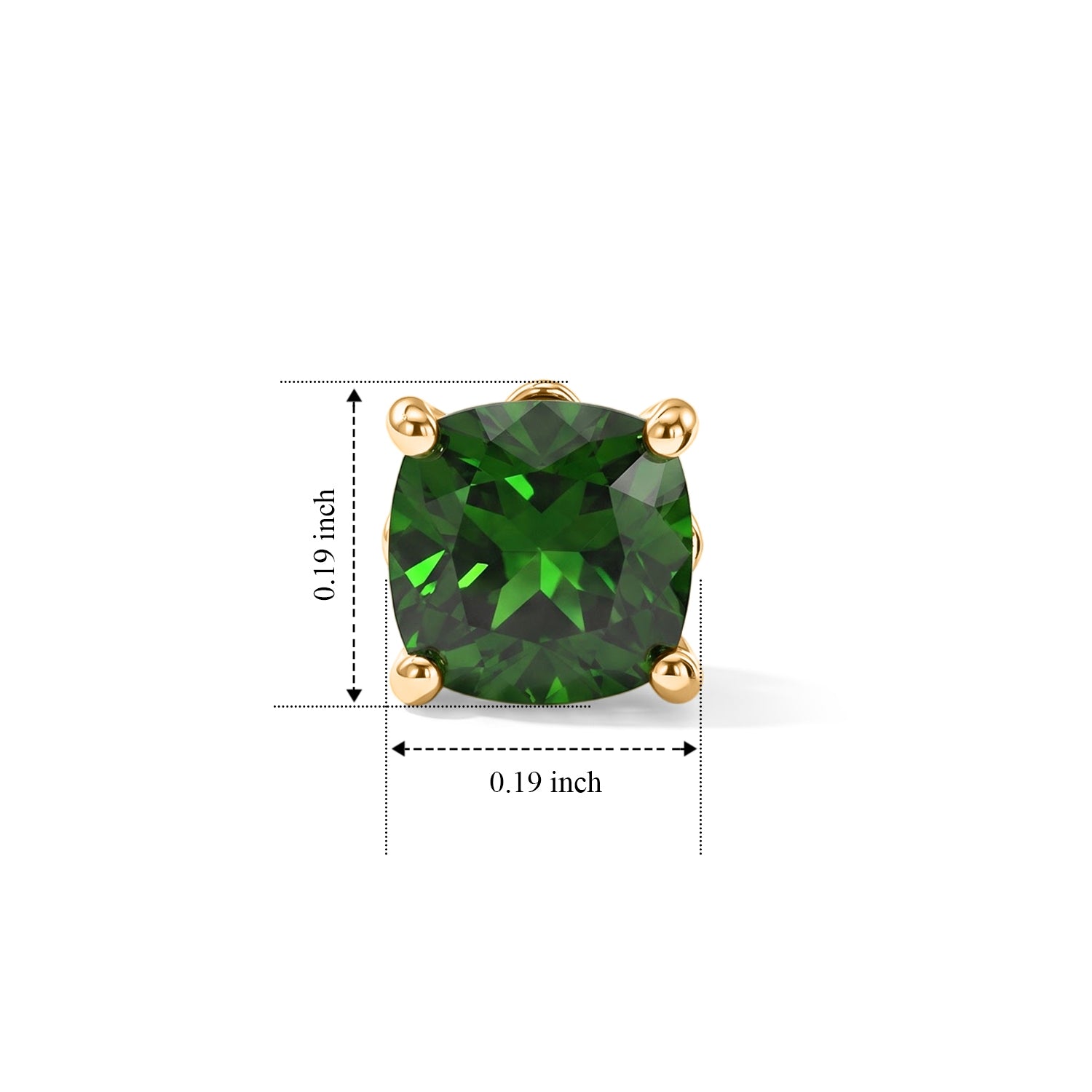 D'Joy - Natural Chrome Diopside Solitaire Stud Push Post Earring in Yellow Gold Plated Sterling Silver 1.32 Ct. 8709978 5
