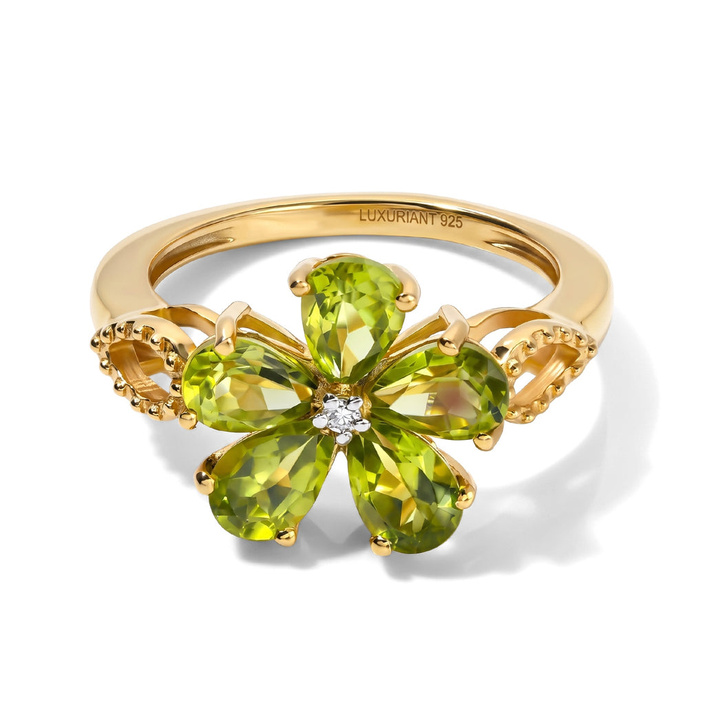 Luxuriant Peridot, Lab Grown Diamond Ring Sterling Silver  2.339  Ct._8710007