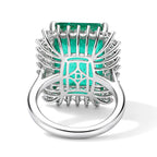 D'Joy - Colombian Colour Emeraldine Quartz & White Zircon Ring in Rhodium Overlay Sterling Silver 14.30 Ct._8710080_3