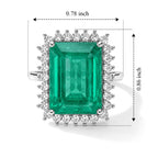 D'Joy - Colombian Colour Emeraldine Quartz & White Zircon Ring in Rhodium Overlay Sterling Silver 14.30 Ct._8710080_4