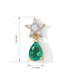 D'Joy - Colombian Colour Emeraldine Quartz & White Zircon Dangling Earring with Push Post in Yellow Gold Plated Sterling Silver 2.20 Ct._8710145_3