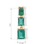 D'Joy - Colombian Colour Emeraldine Quartz Dangling Earring with Push Post in Yellow Gold Plated Sterling Silver 7.83 Ct._8710146_3