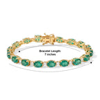 EverTrue - Colombian Colour Emeraldine Quartz & Moissanite Tennis Bracelet (Size - 7) in Yellow Gold Tone 19.80 Ct._8710166_3