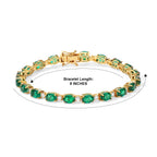 EverTrue - Colombian Colour Emeraldine Quartz & Moissanite Tennis Bracelet (Size - 8) in Yellow Gold Tone 22.50 Ct._8710167_4