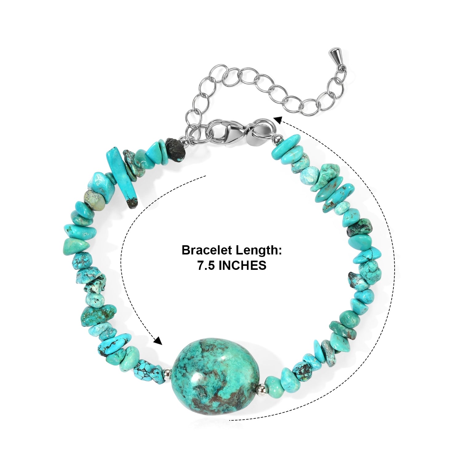 EverTrue - Blue Turquoise Bracelet (Size - 7.5-2 Ext) 65.00 Ct. 8710238 5