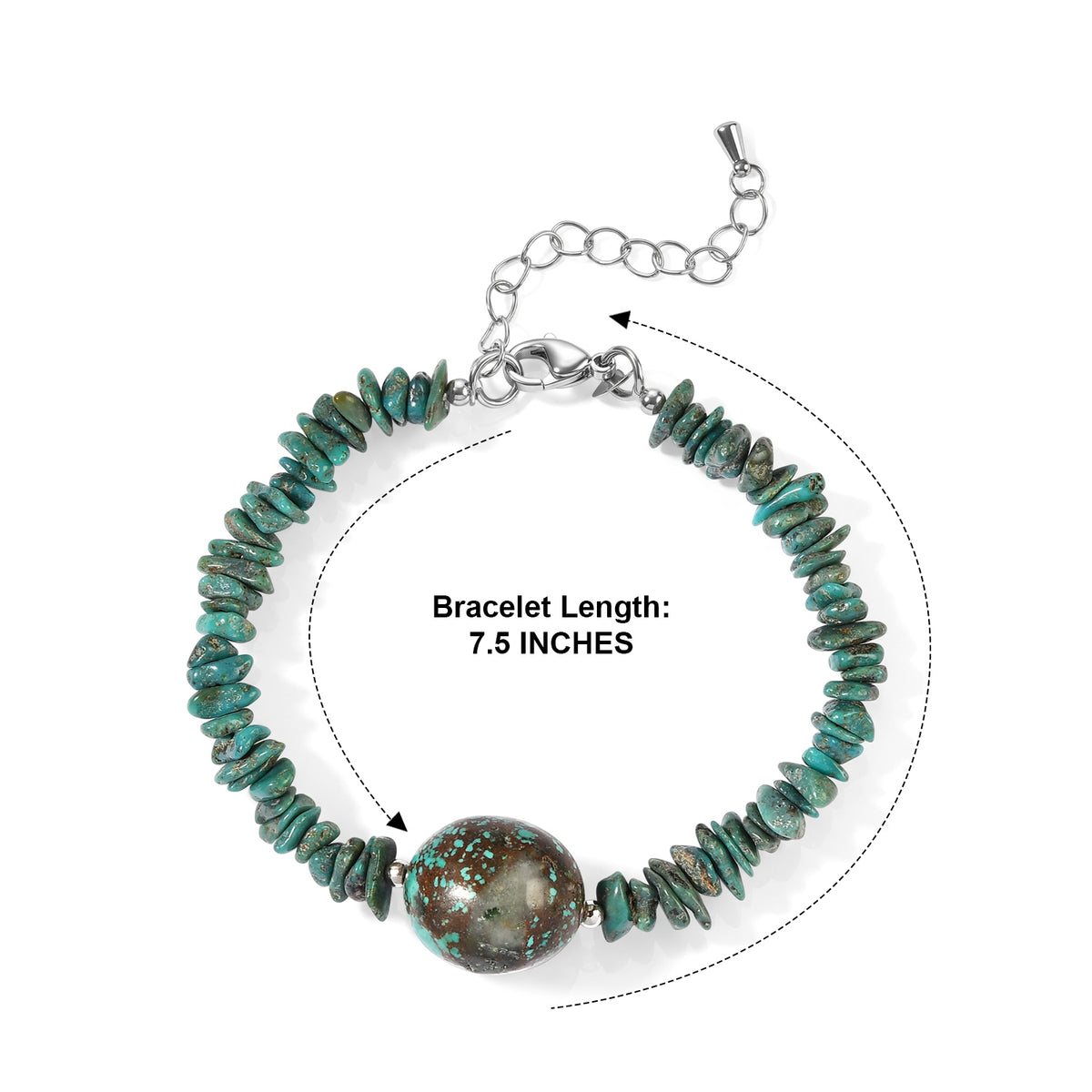 EverTrue - Blue Turquoise Bracelet (Size - 7.5+2 Ext) 65.00 Ct. 8710252 5