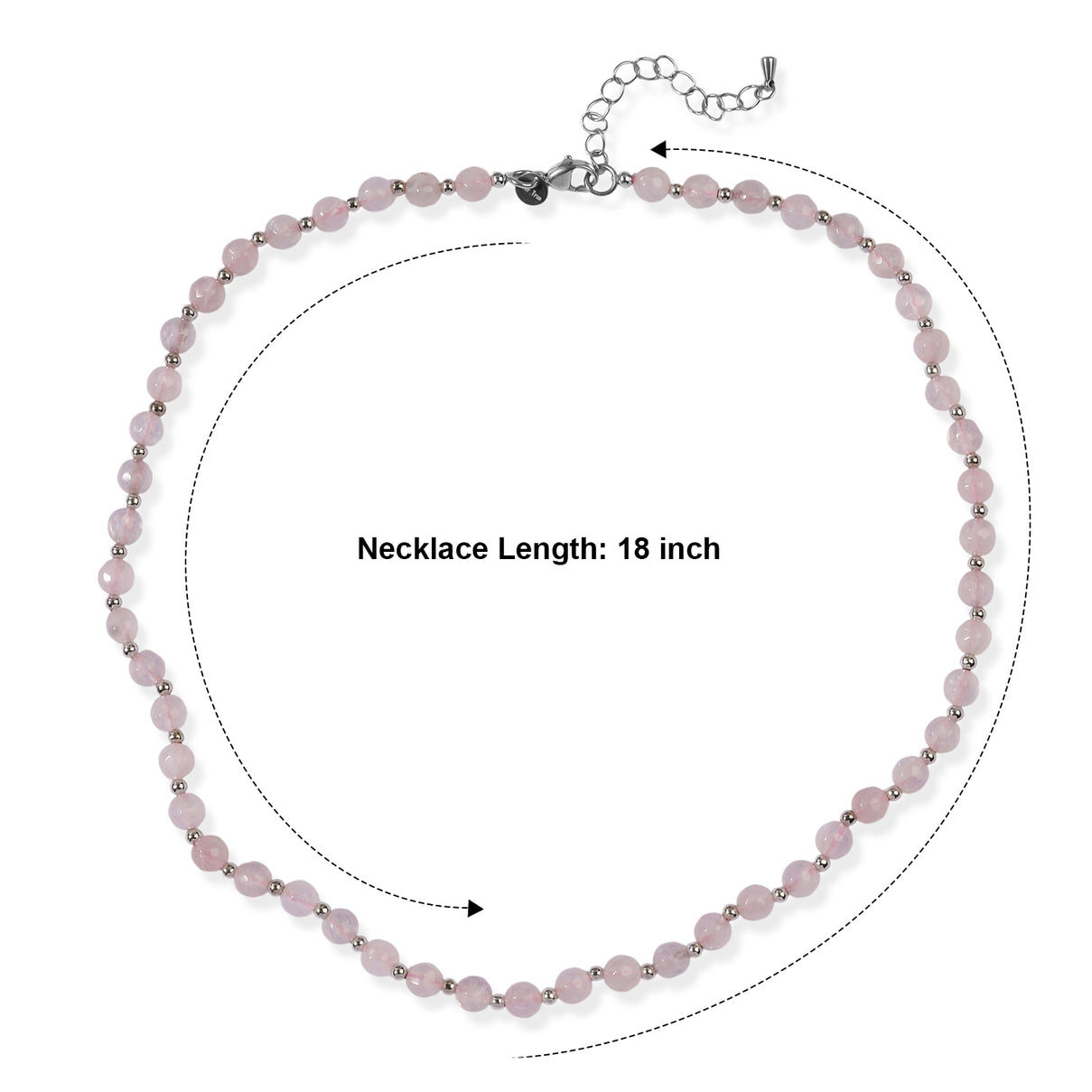 EverTrue - Rose Quartz Beads Necklace (Size - 18-2 Ext) 80.00 Ct. 8710268 4