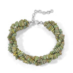 D'Joy - Green Turquoise Bracelet (Size - 7.5+2 Ext) in Rhodium Overlay Sterling Silver 100.00 Ct._8710292
