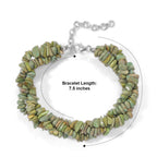 D'Joy - Green Turquoise Bracelet (Size - 7.5+2 Ext) in Rhodium Overlay Sterling Silver 100.00 Ct._8710292_4
