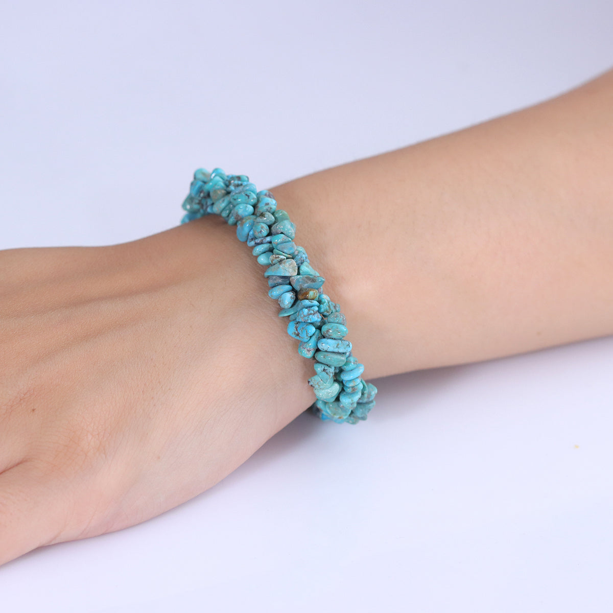 D'Joy - Blue Turquoise Bracelet (Size - 7.5+2 Ext) in Rhodium Overlay Sterling Silver 100.00 Ct. V32513613 2