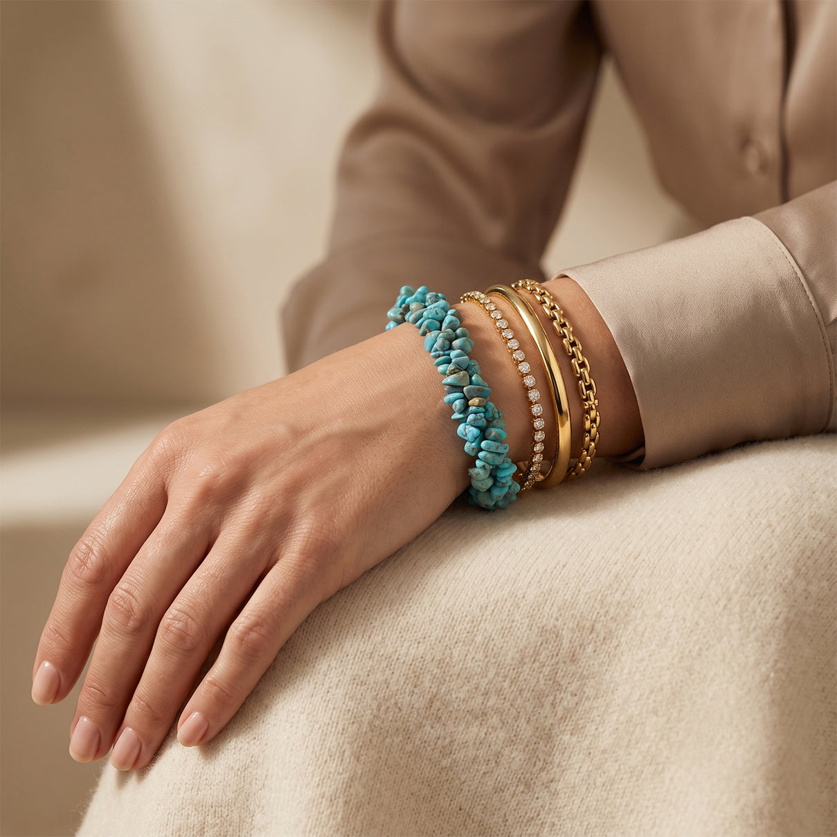 D'Joy - Blue Turquoise Bracelet (Size - 7.5+2 Ext) in Rhodium Overlay Sterling Silver 100.00 Ct. V32513613 3