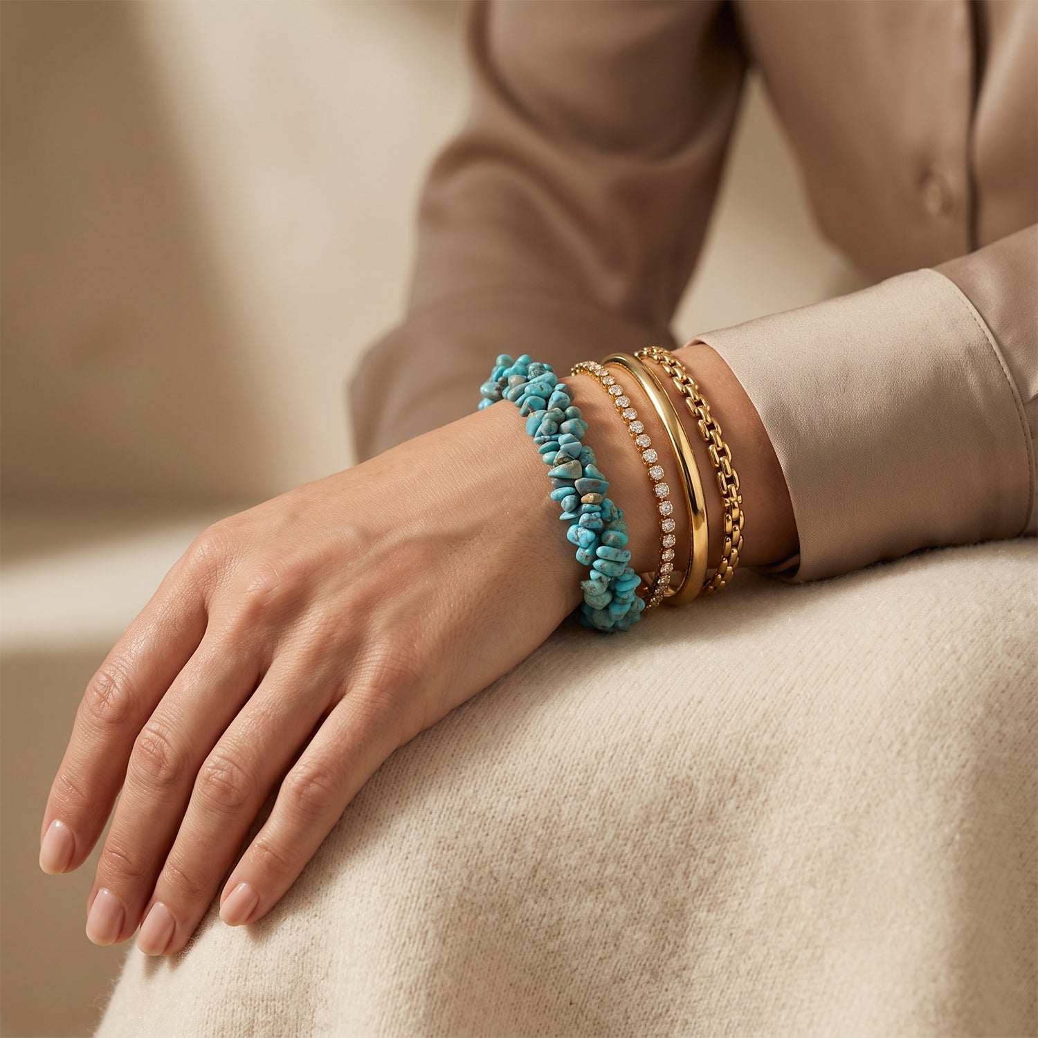 D'Joy - Blue Turquoise Bracelet (Size - 7.5+2 Ext) in Rhodium Overlay Sterling Silver 100.00 Ct. V32513613 3