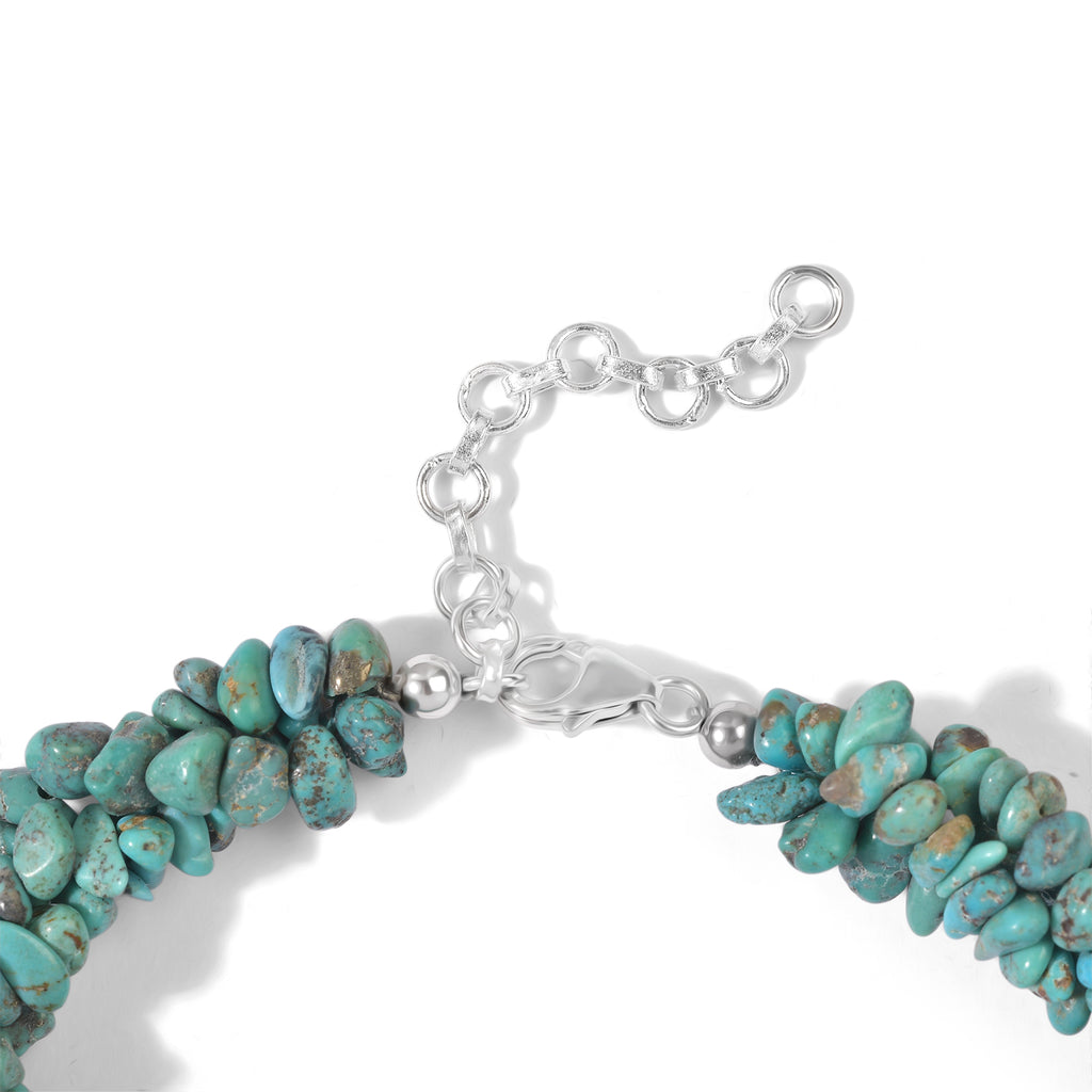 D'Joy - Blue Turquoise Bracelet (Size - 7.5+2 Ext) in Rhodium Overlay Sterling Silver 100.00 Ct._8710293_3