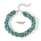 D'Joy - Blue Turquoise Bracelet (Size - 7.5+2 Ext) in Rhodium Overlay Sterling Silver 100.00 Ct._8710293_4