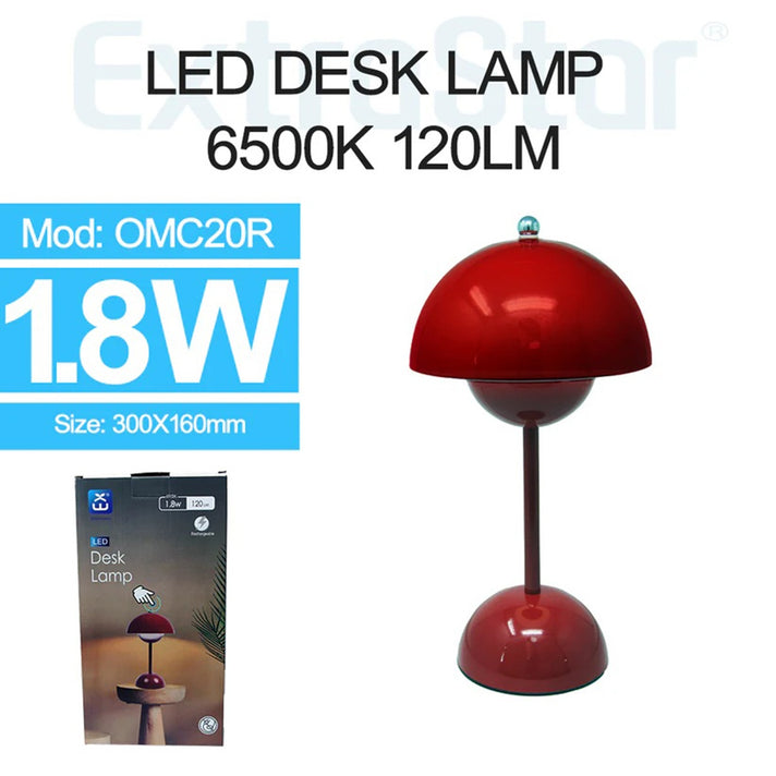 Extrahouse LED Dimmable Touch Desk Lamp 1.8w, 120lm - Red (30cm) 8711389 1