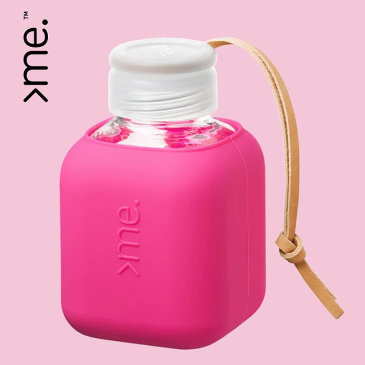 Borosilicate Glass Water Bottle with Protective Silicone Sleeve (370ml) - Pink 8711421 1