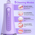 SEJOY Cordless Water Flosser with 5 Cleaning Modes, 6 Jet Tips & IPX7 Waterproof Design - Purple_8712276_1
