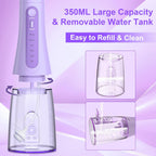 SEJOY Cordless Water Flosser with 5 Cleaning Modes, 6 Jet Tips & IPX7 Waterproof Design - Purple_8712276_3