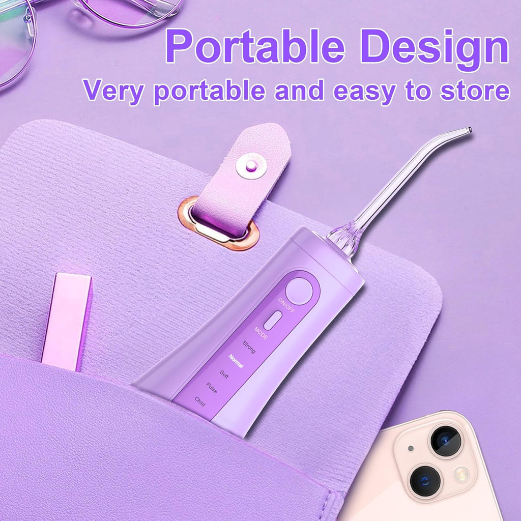 SEJOY Cordless Water Flosser with 5 Cleaning Modes, 6 Jet Tips & IPX7 Waterproof Design - Purple_8712276_6