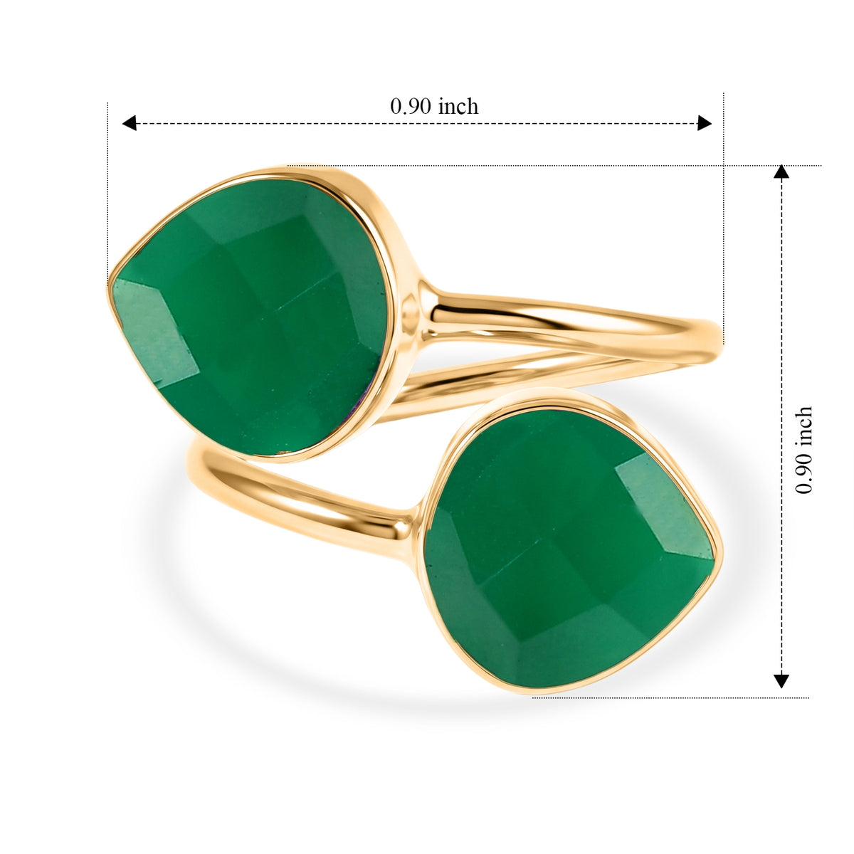 Green Onyx Elegant Adjustable Bypass Ring in Gold Tone 5.00 Ct. 8712472 4