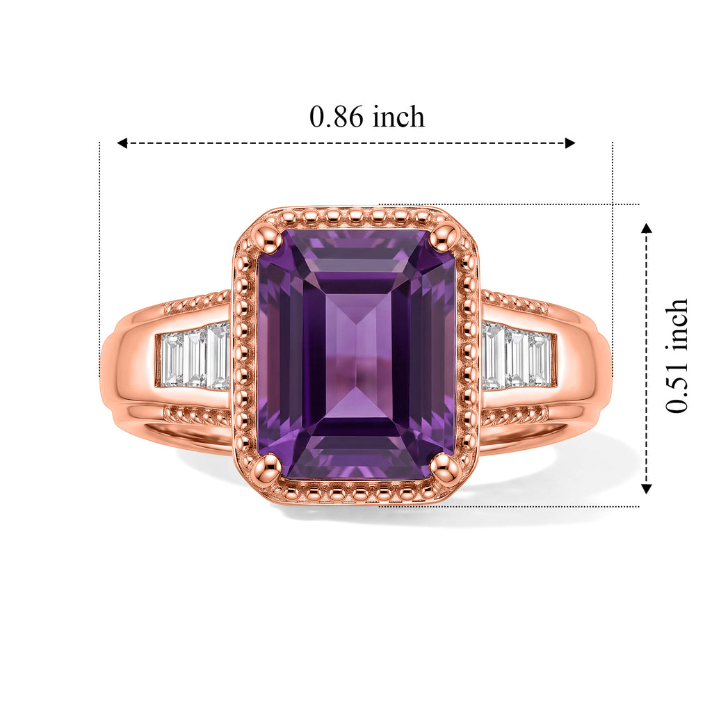 D'Joy Rose De France Amethyst, Moissanite Main Stone With Side Stone Ring in Rose GoldSterling Silver  3.491  Ct._8712611_4