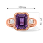 D'Joy Rose De France Amethyst, Moissanite Main Stone With Side Stone Ring in Rose GoldSterling Silver  3.491  Ct._8712611_4