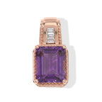 D'Joy - Rose De France Amethyst & Moissanite Pendant in Rose Gold Plated Sterling Silver 3.30 Ct._8712631