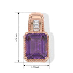 D'Joy - Rose De France Amethyst & Moissanite Pendant in Rose Gold Plated Sterling Silver 3.30 Ct._8712631_3