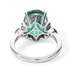 D'Joy - Colombian Colour Emeraldine Quartz & White Zircon Ring in Platinum Overlay Sterling Silver 5.67 Ct._8712683_3