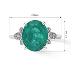 D'Joy - Colombian Colour Emeraldine Quartz & White Zircon Ring in Platinum Overlay Sterling Silver 5.67 Ct._8712683_4