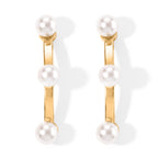 White Fresh Water Pearl Earring with Push Back in Yellow Gold Plated Sterling Silver 5.00 Ct._8712697